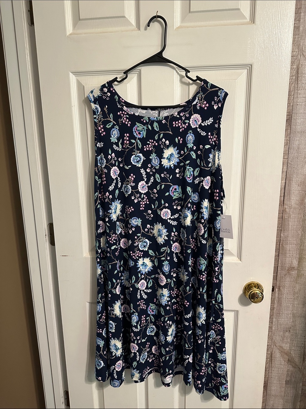 croft & barrow Navy Floral Midi Dress
